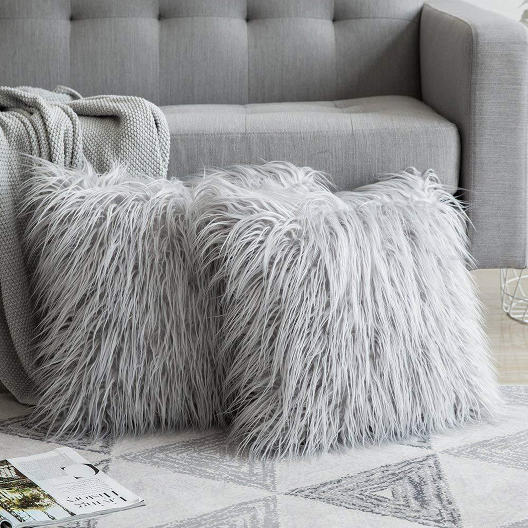 Home Textiles Luxury - لينة طويلة الفراء منفوش أريكة المخدة