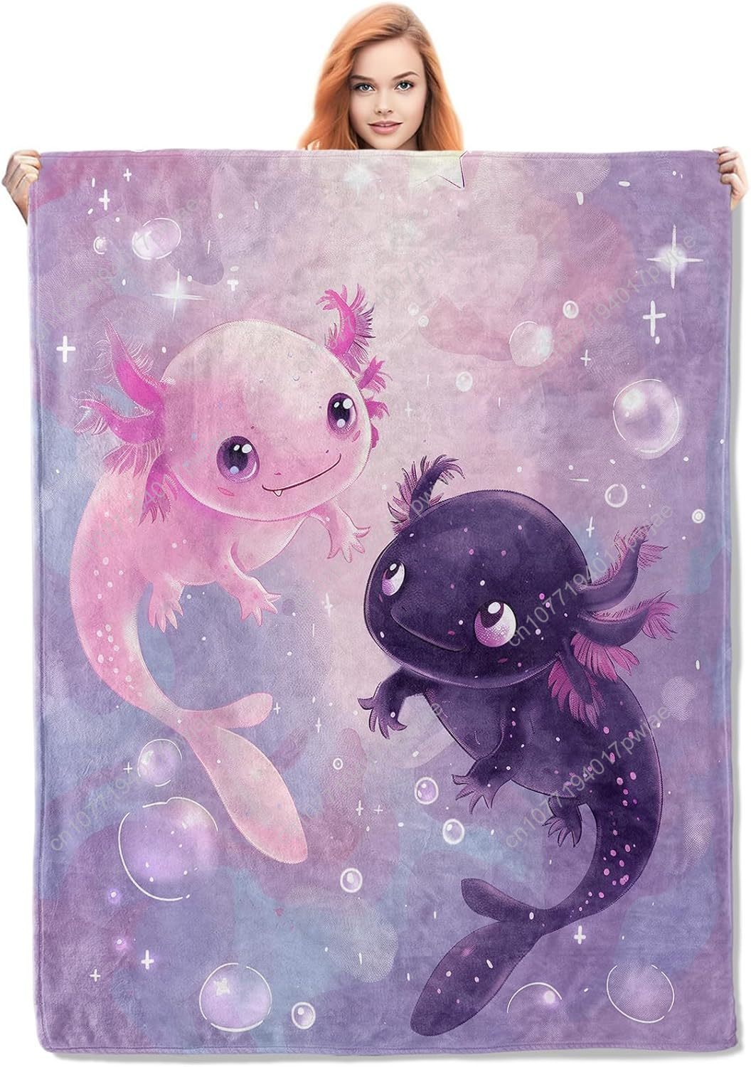 Home Textiles & Decorations - بطانية Axolotl لطيف Axolotls الفانيلا رمي