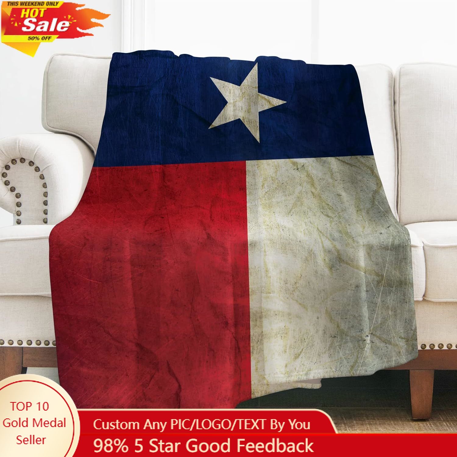 Home Textiles & Decorations - ليفينز تكساس العلم رمي بطانية هدايا
