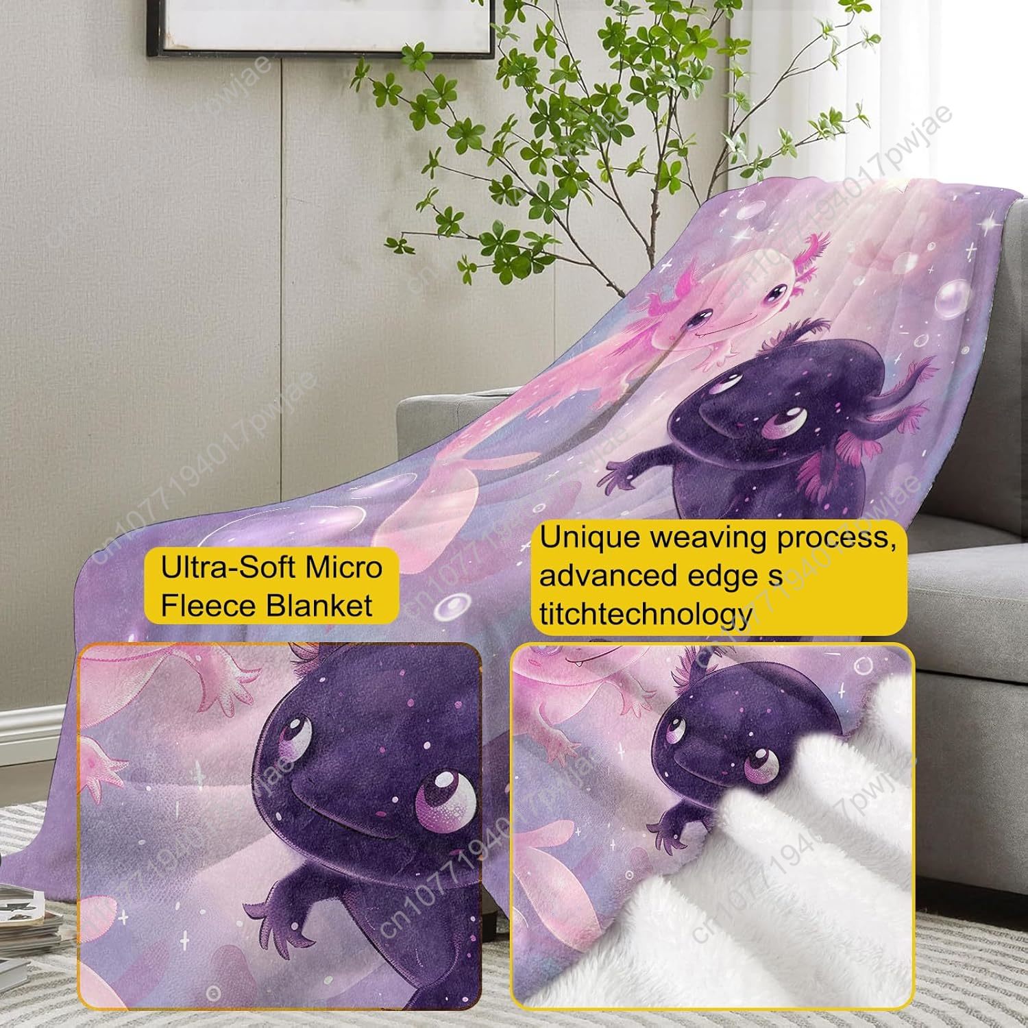 بطانية Axolotl لطيف Axolotls ا - مراجعة Home Textiles & Decorations وسعره