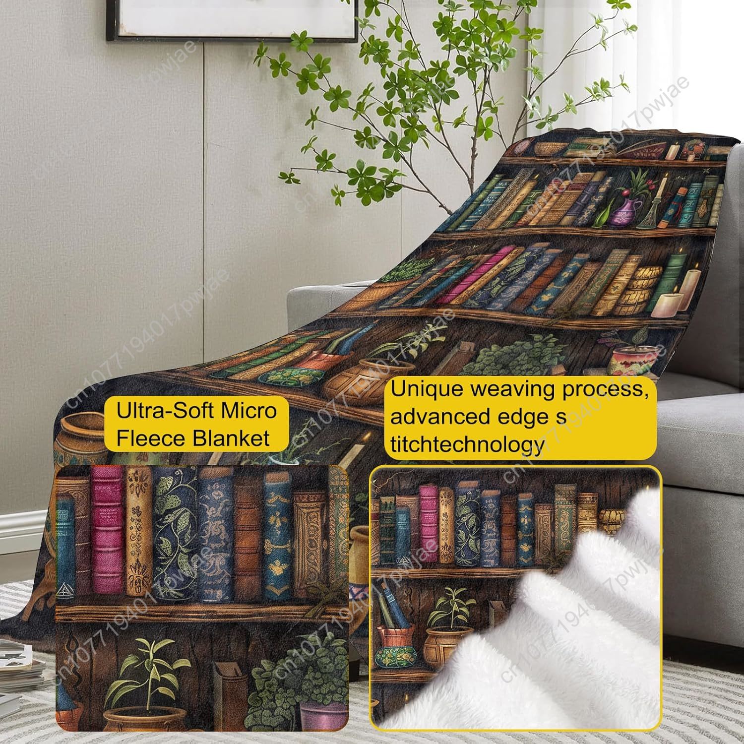 خمر رف الكتب بطانية القراءة رم - مراجعة Home Textiles & Decorations وسعره