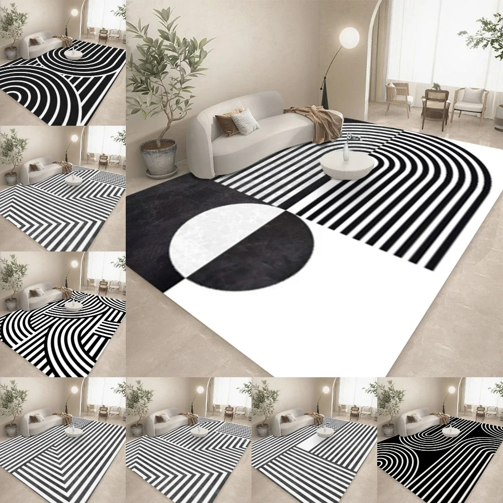 HD-أسود أبيض خط هندسي مجردة ال - مراجعة Home Lines Textiles وسعره
