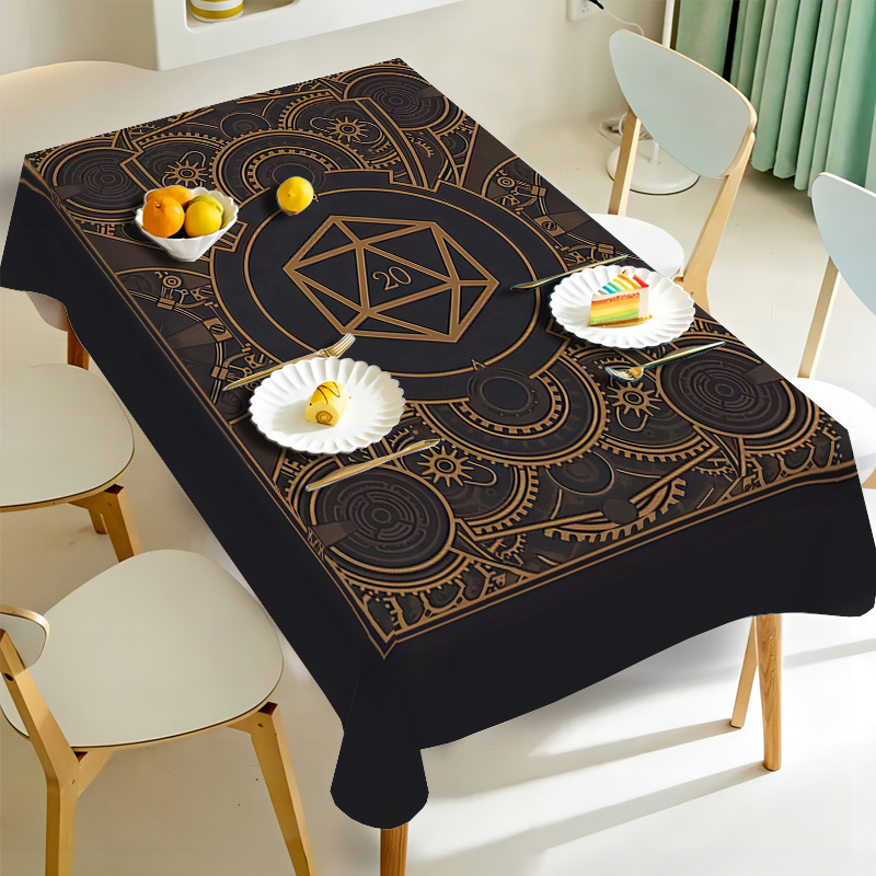 مفرش طاولة بنمط التروس الذهبية - مراجعة Home Textiles & Decorations وسعره