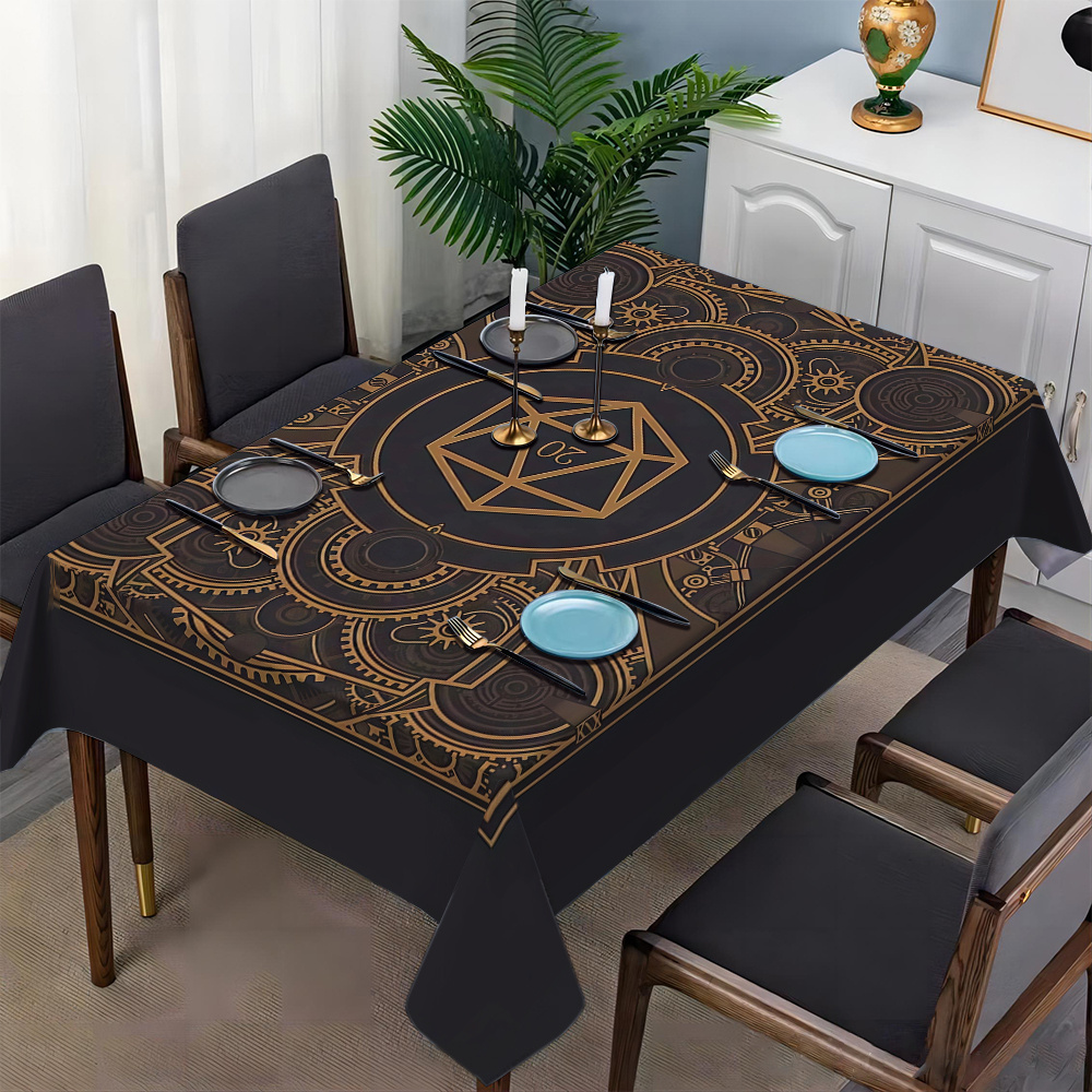 مفرش طاولة بنمط التروس الذهبية - مراجعة Home Textiles & Decorations وسعره
