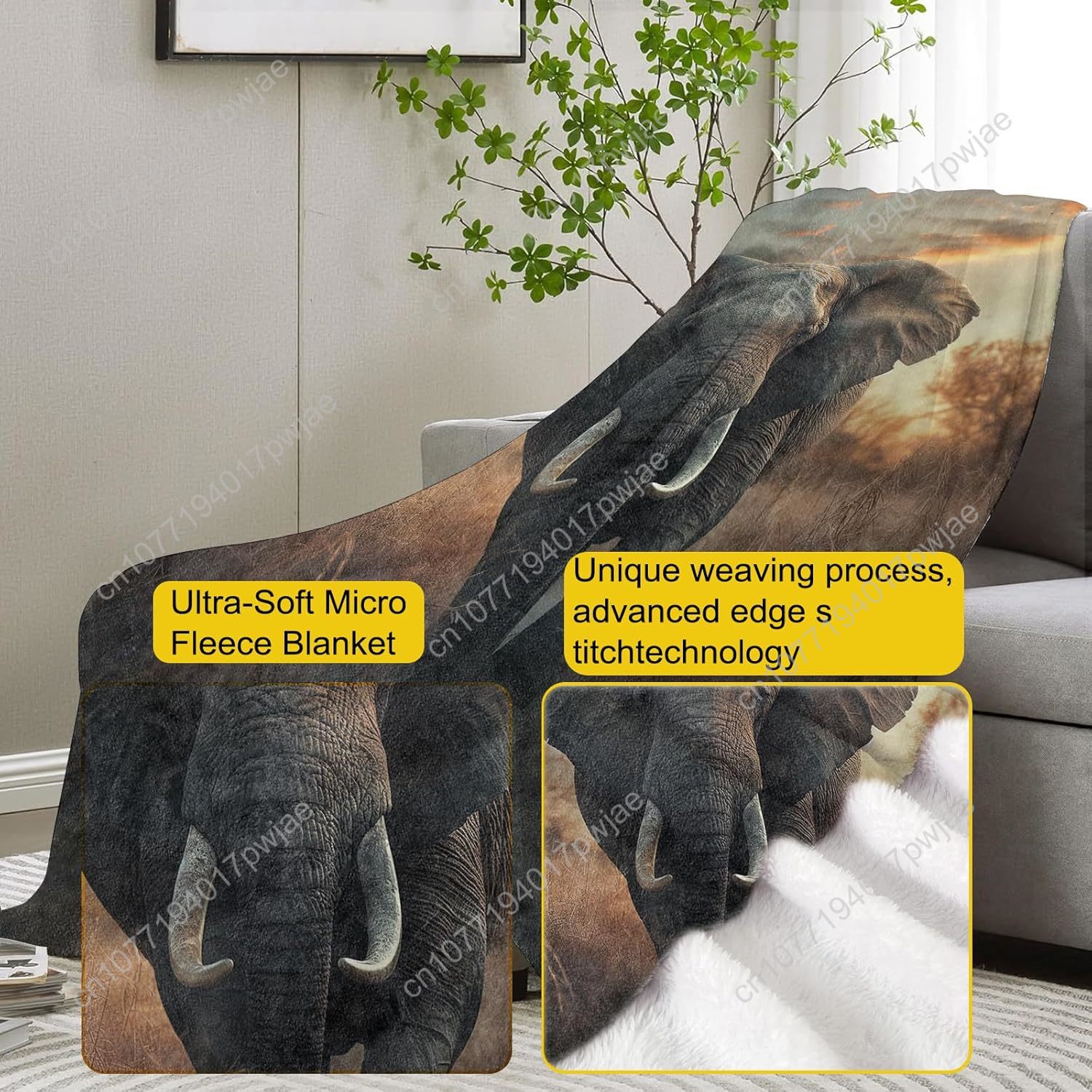 بطانية صوف الفيل، مشهد الحياة  - مراجعة Home Textiles & Decorations وسعره