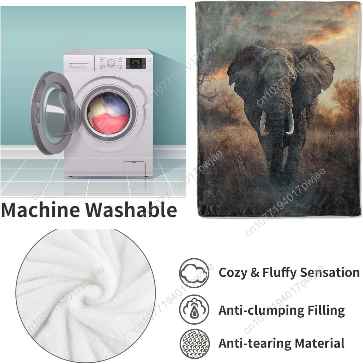 بطانية صوف الفيل، مشهد الحياة  - مراجعة Home Textiles & Decorations وسعره